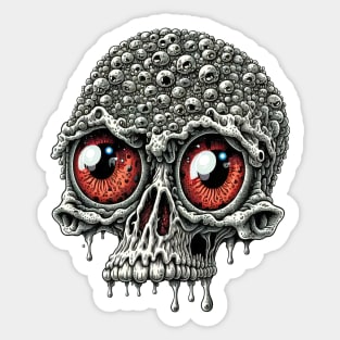 Zombie Gore Brain Skull 4 Sticker